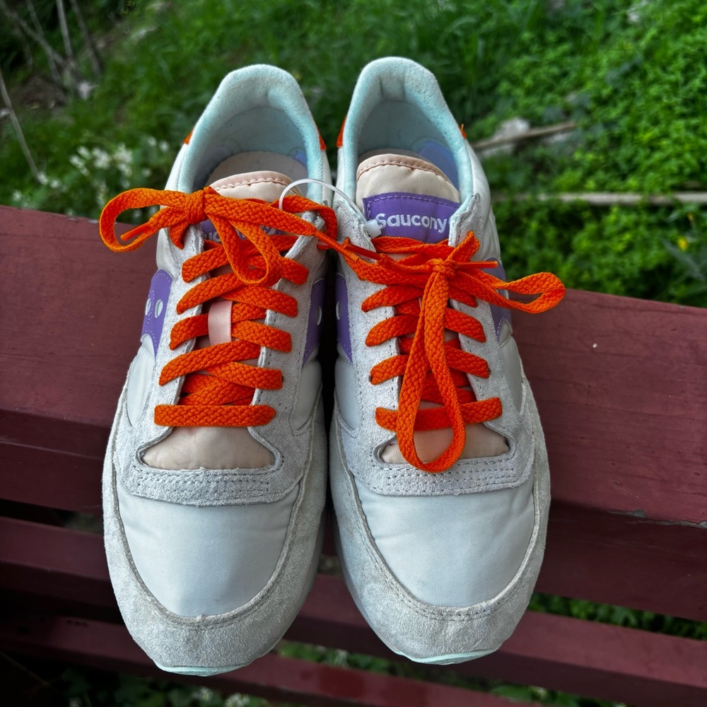 Saucony Women's Excursion Jazz Champagne Cream and Orange Sneakers - Picture 3 of 7